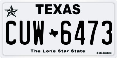 TX license plate CUW6473