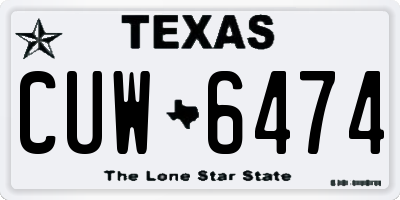 TX license plate CUW6474