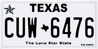 TX license plate CUW6476