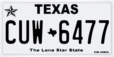 TX license plate CUW6477