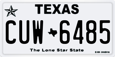 TX license plate CUW6485