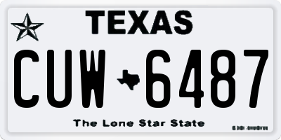 TX license plate CUW6487