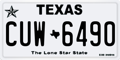 TX license plate CUW6490