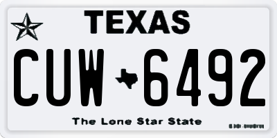 TX license plate CUW6492