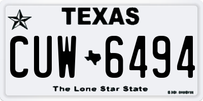 TX license plate CUW6494