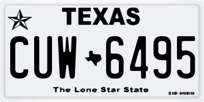 TX license plate CUW6495