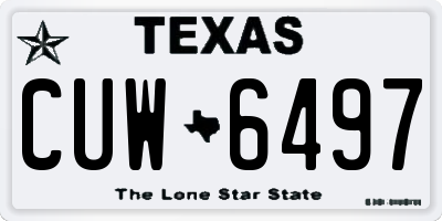 TX license plate CUW6497