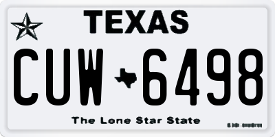 TX license plate CUW6498