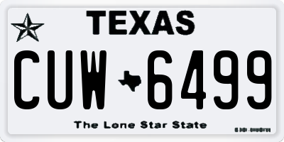 TX license plate CUW6499