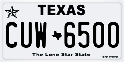 TX license plate CUW6500
