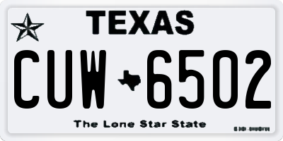 TX license plate CUW6502