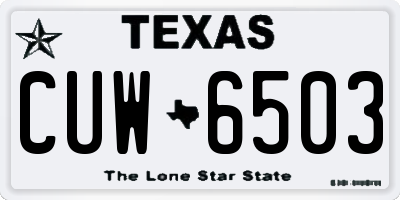 TX license plate CUW6503