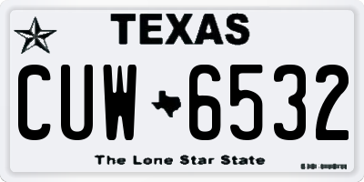 TX license plate CUW6532
