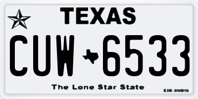 TX license plate CUW6533