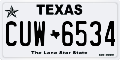 TX license plate CUW6534
