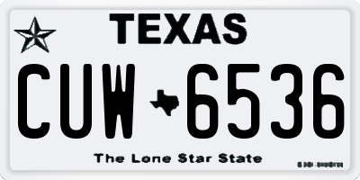 TX license plate CUW6536