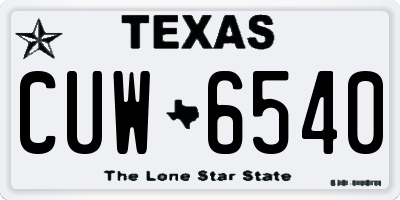TX license plate CUW6540