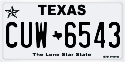 TX license plate CUW6543