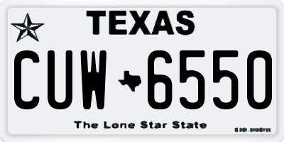 TX license plate CUW6550