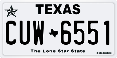 TX license plate CUW6551
