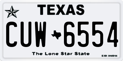 TX license plate CUW6554