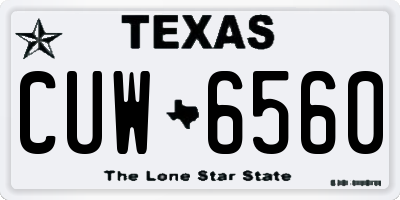 TX license plate CUW6560