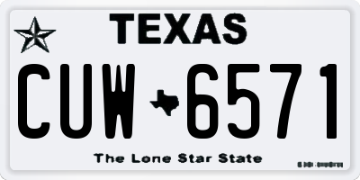 TX license plate CUW6571