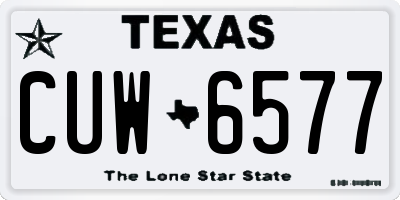 TX license plate CUW6577
