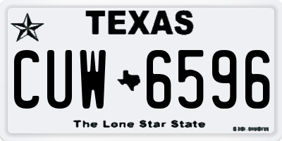TX license plate CUW6596