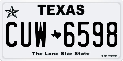 TX license plate CUW6598