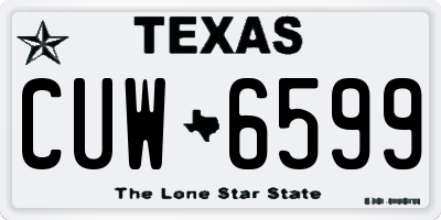 TX license plate CUW6599