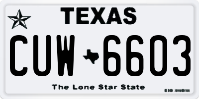 TX license plate CUW6603