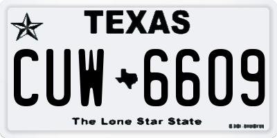 TX license plate CUW6609