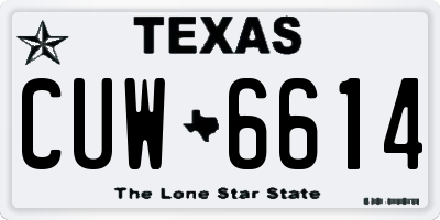 TX license plate CUW6614