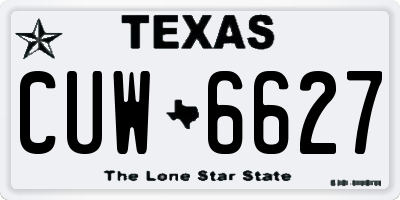 TX license plate CUW6627
