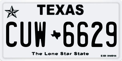 TX license plate CUW6629