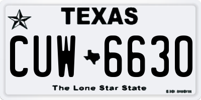 TX license plate CUW6630