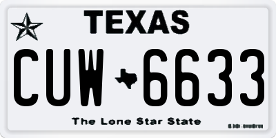 TX license plate CUW6633