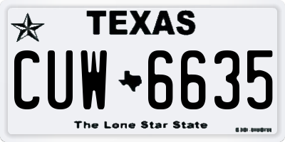 TX license plate CUW6635