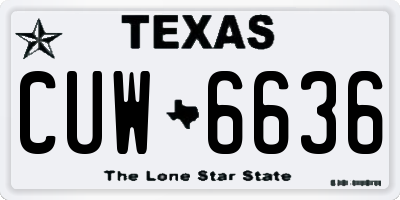 TX license plate CUW6636