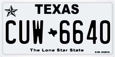 TX license plate CUW6640