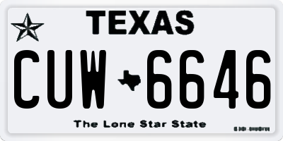 TX license plate CUW6646
