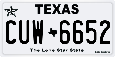 TX license plate CUW6652