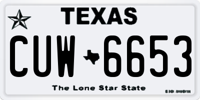 TX license plate CUW6653