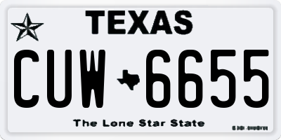 TX license plate CUW6655