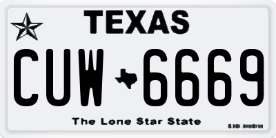 TX license plate CUW6669