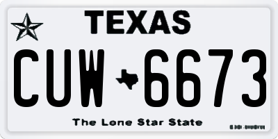 TX license plate CUW6673