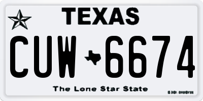 TX license plate CUW6674