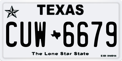 TX license plate CUW6679