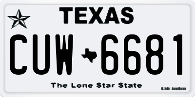 TX license plate CUW6681